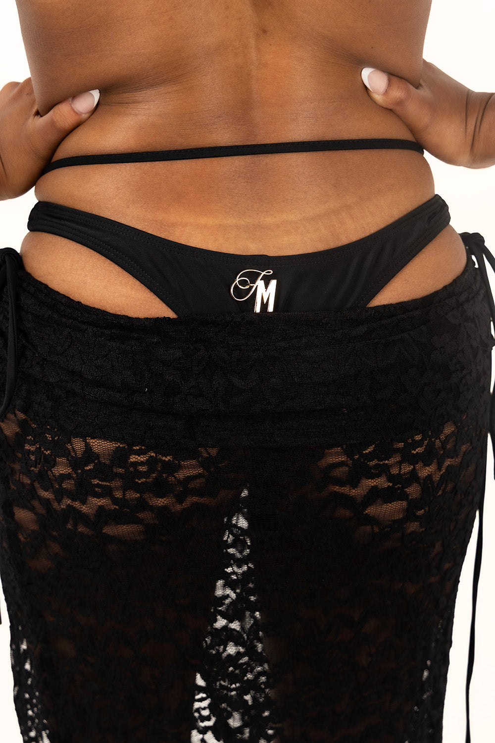 Lace Veil Maxi Skirt - Black